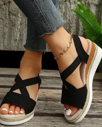 Libiyi Summer Flat Wedge Heel Fish Mouth Casual Women's Sandals - Libiyi