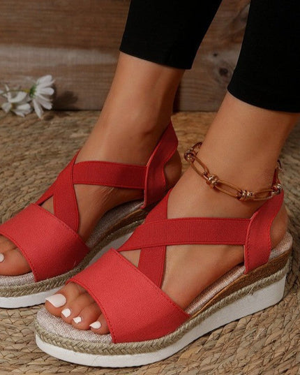 Libiyi Summer Flat Wedge Heel Fish Mouth Casual Women's Sandals - Libiyi