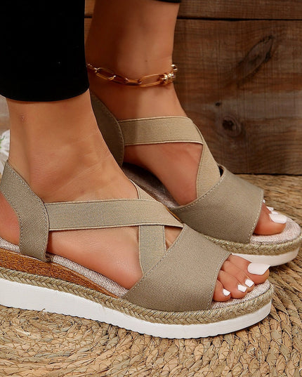 Libiyi Summer Flat Wedge Heel Fish Mouth Casual Women's Sandals - Libiyi