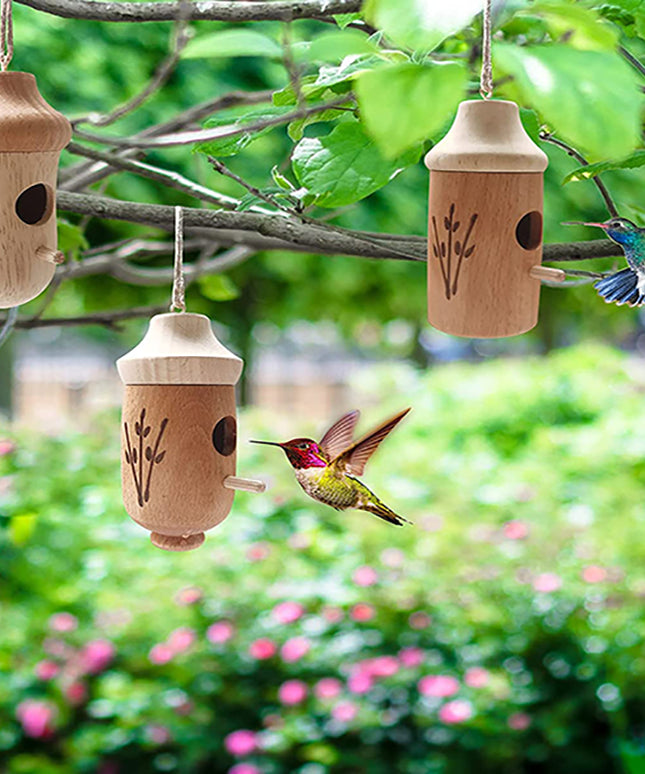Shirem Wooden Hummingbird House - Libiyi