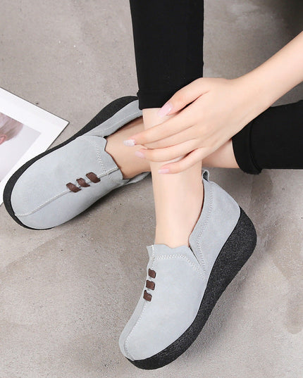 Libiyi Round toe fly woven mesh thick sole ladies casual shoes - Libiyi