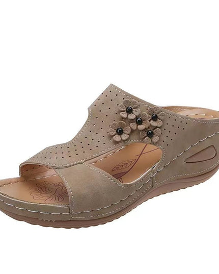 Women's Hollow Open Toe Fish Mouth Wedge Slippers - Libiyi