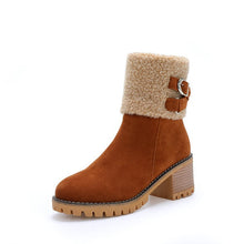 Load image into Gallery viewer, Women&#39;s thick heel leather buckle warm boots - Libiyi