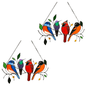 Birds Stained Glass Window Hangings - Libiyi