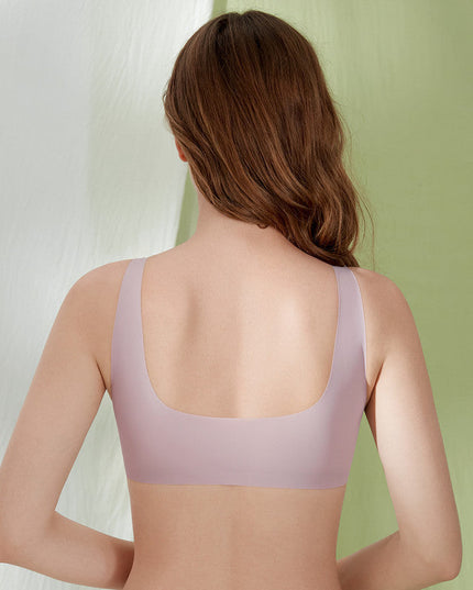 Women's Plus Size Lace Wide Straps Wireless Bra Front Closure Push Up Bras - Keillini