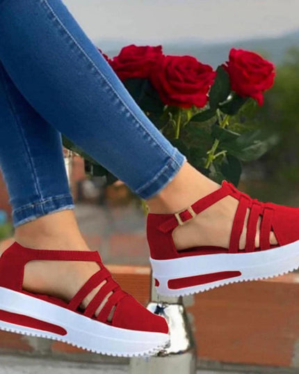 Women Sandals Casual Thick Bottom Comfortable Mid Heels Sandals - Libiyi