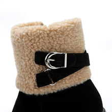 Load image into Gallery viewer, Women&#39;s thick heel leather buckle warm boots - Libiyi