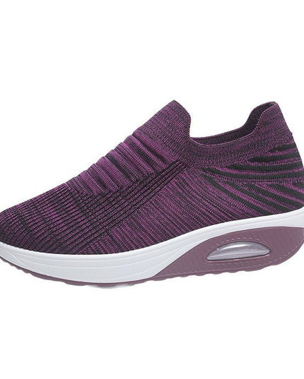 Women's low top fly woven casual sneakers - Libiyi