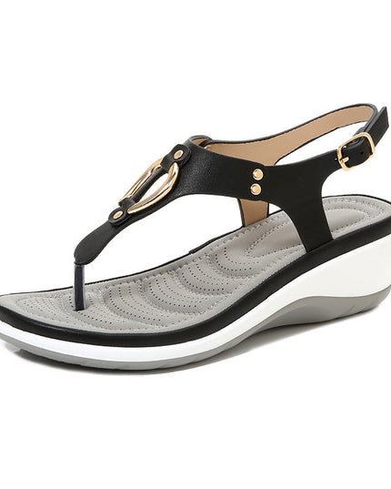 Ladies Rubber Sole Casual Wedge Sandals - Libiyi