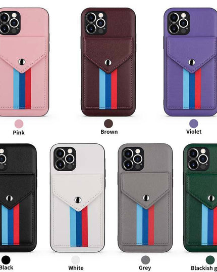 Lanyard Leather Wallet Card Holder Stand Phone Case For iPhone - Libiyi