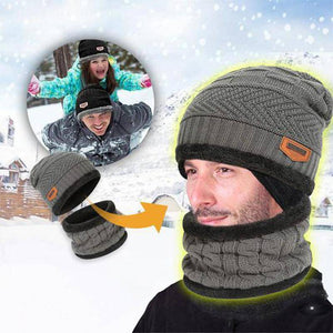 Warm Beanie Cap With Scarf - Libiyi