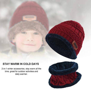 Warm Beanie Cap With Scarf - Libiyi