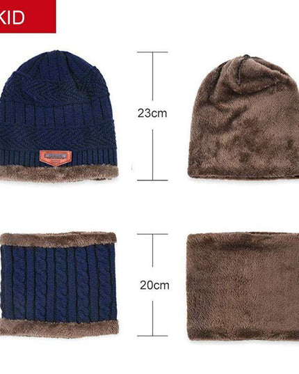 Warm Beanie Cap With Scarf - Libiyi