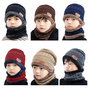 Warm Beanie Cap With Scarf - Libiyi