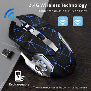 Rechargeable Wireless Mouse-Starry Black - Libiyi