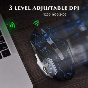 Rechargeable Wireless Mouse-Starry Black - Libiyi