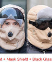 Khaki+Mask Shield / Black Glasses