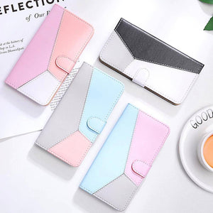 Three Color Matching Wallet Phone Case For Samsung - Libiyi
