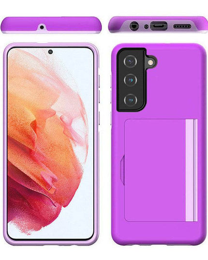 Armor Protective Card Holder Case for Samsung S21 FE(5G) With 2-Pack Screen Protectors - Keilini