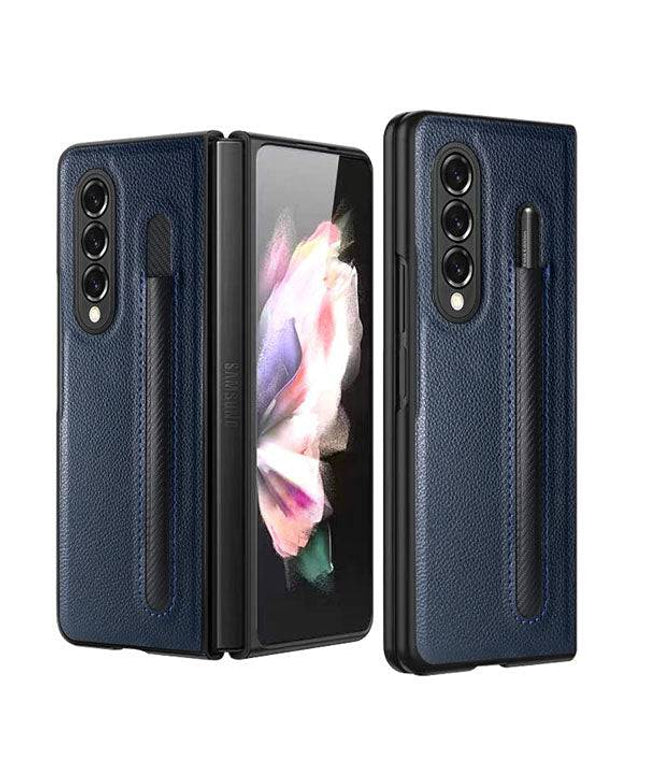 Luxury Business PU Leather Case for Samsung Galaxy Z Fold 3 5G with S Pen Holder - Libiyi