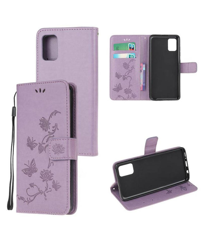 Imprint Butterfly Flower Leather Mobile Phone Case for iPhone 12Mini - Libiyi