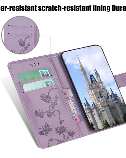 Imprint Butterfly Flower Leather Mobile Phone Case for iPhone 12Mini - Libiyi