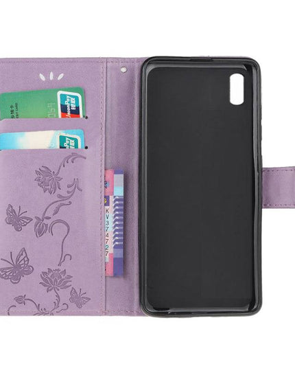 Imprint Butterfly Flower Leather Mobile Phone Case for iPhone XR - Libiyi