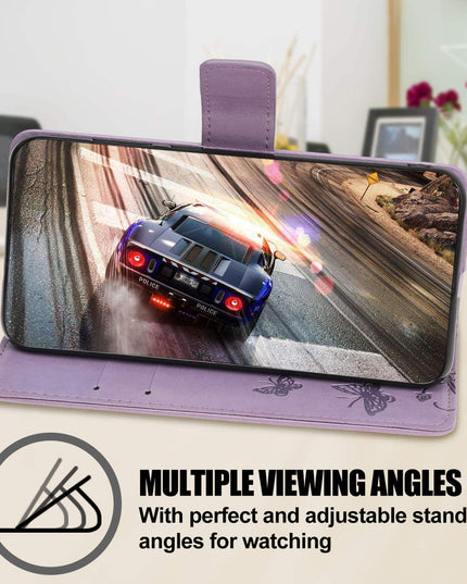 Imprint Butterfly Flower Leather Mobile Phone Case for iPhone XR - Libiyi