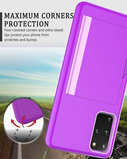 Armor Protective Card Holder Case for Samsung S20 Plus With 2-Pack Screen Protectors - Libiyi