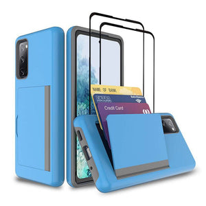 Armor Protective Card Holder Case for Samsung S20 With 2-Pack Screen Protectors - Libiyi
