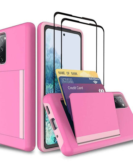 Armor Protective Card Holder Case for Samsung S20 FE With 2-Pack Screen Protectors - Libiyi