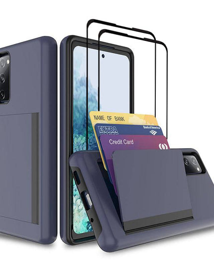 Armor Protective Card Holder Case for Samsung S20 FE With 2-Pack Screen Protectors - Libiyi