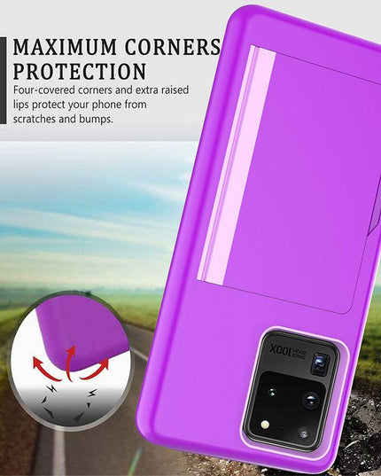 Armor Protective Card Holder Case for Samsung S20 Ultra With 2-Pack Screen Protectors - Libiyi
