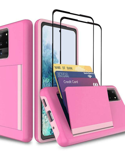 Armor Protective Card Holder Case for Samsung S20 Ultra With 2-Pack Screen Protectors - Libiyi