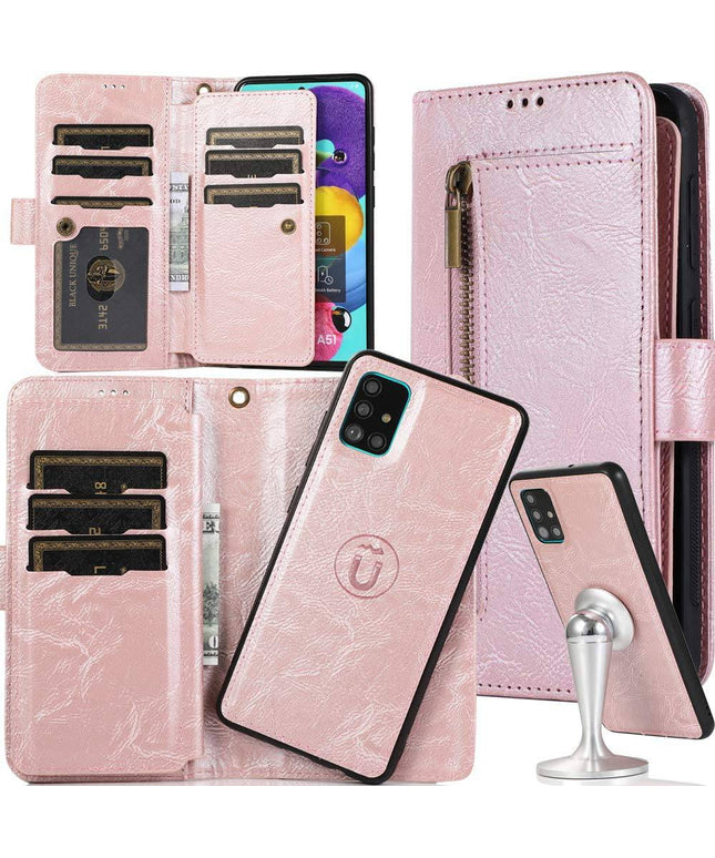 Detachable Flip Folio Zipper Purse Phone Case For Samsung A Series - Libiyi