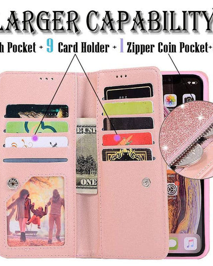 Bling Wallet Case with Wrist Strap for iPhone - Libiyi