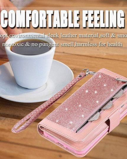 Bling Wallet Case with Wrist Strap for iPhone - Libiyi