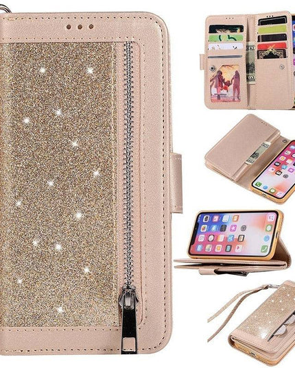 Bling Wallet Case with Wrist Strap for iPhone - Libiyi