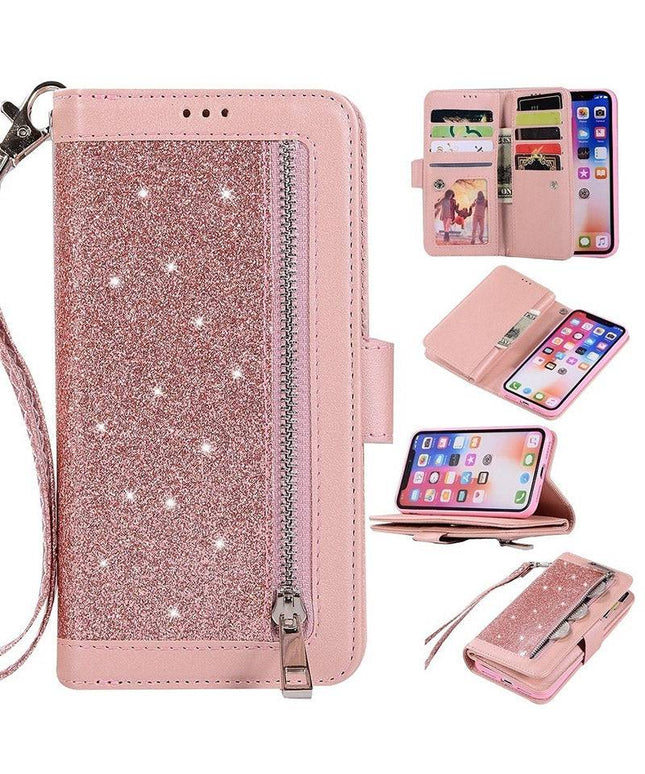 Bling Wallet Case with Wrist Strap for iPhone 12 Series - Libiyi