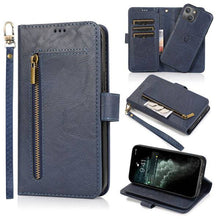 Load image into Gallery viewer, Detachable Flip Folio Zipper Purse Phone Case for iPhone 13 Series - Libiyi