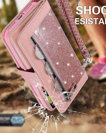 Bling Wallet Case with Wrist Strap for Samsung Note 20 Series - Libiyi