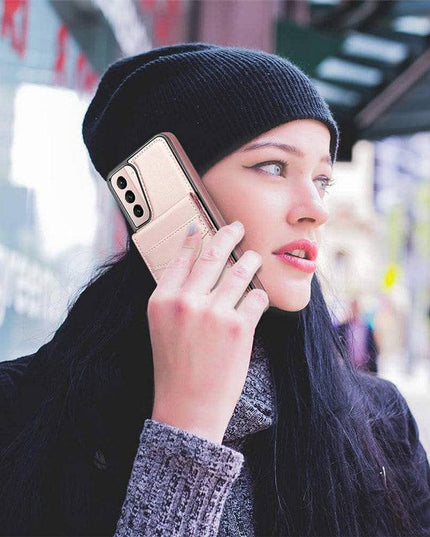 Dual Layer Lightweight Leather Wallet Case for Samsung Galaxy S21 - Libiyi