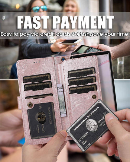 Detachable Flip Zipper Purse Phone Case For Samsung S21 Series - Libiyi