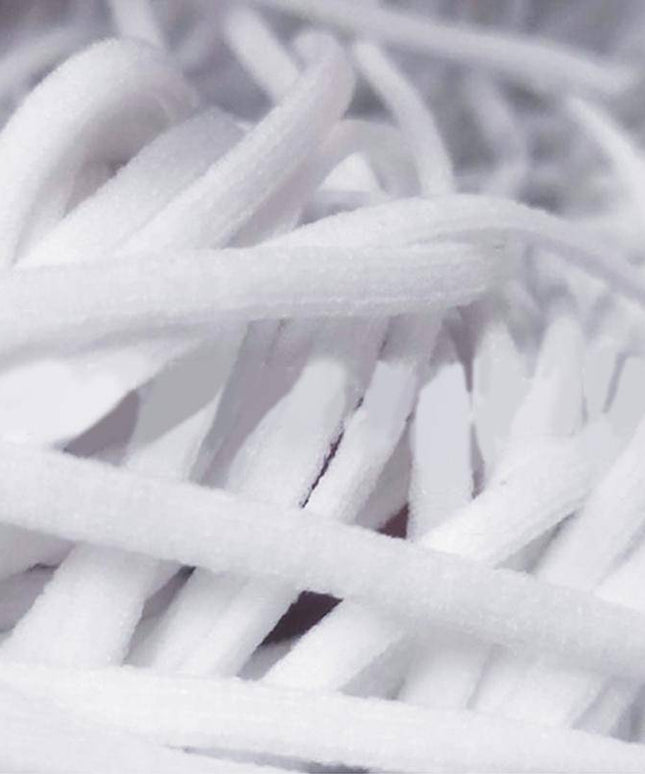 1/6 Inch(4mm)Flat Braided Elastic Cord/White Elastic Band (50 yards) - Libiyi