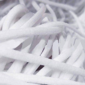 1/6 Inch(4mm)Flat Braided Elastic Cord/White Elastic Band (50 yards) - Libiyi