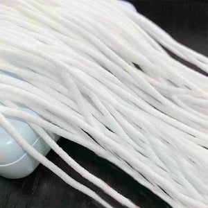 1/6 Inch(4mm)Flat Braided Elastic Cord/White Elastic Band (50 yards) - Libiyi