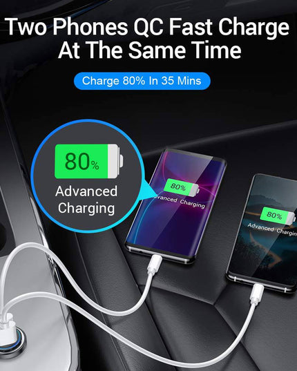 Quick Charge 3.0 All Metal Dual USB Port Fast Car Charger - Libiyi