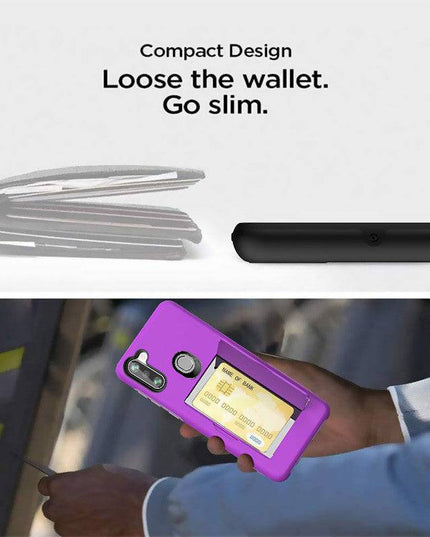 Armor Protective Card Holder Case for Samsung A11(US) With 2-Pack Screen Protectors - Libiyi