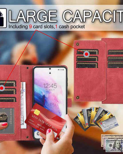 Leather Crossbody Shockproof Wallet Phone Case for Samsung S21 - Libiyi