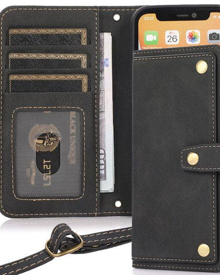 Leather Crossbody Shockproof Wallet Phone Case for iPhone 13 Series - Libiyi